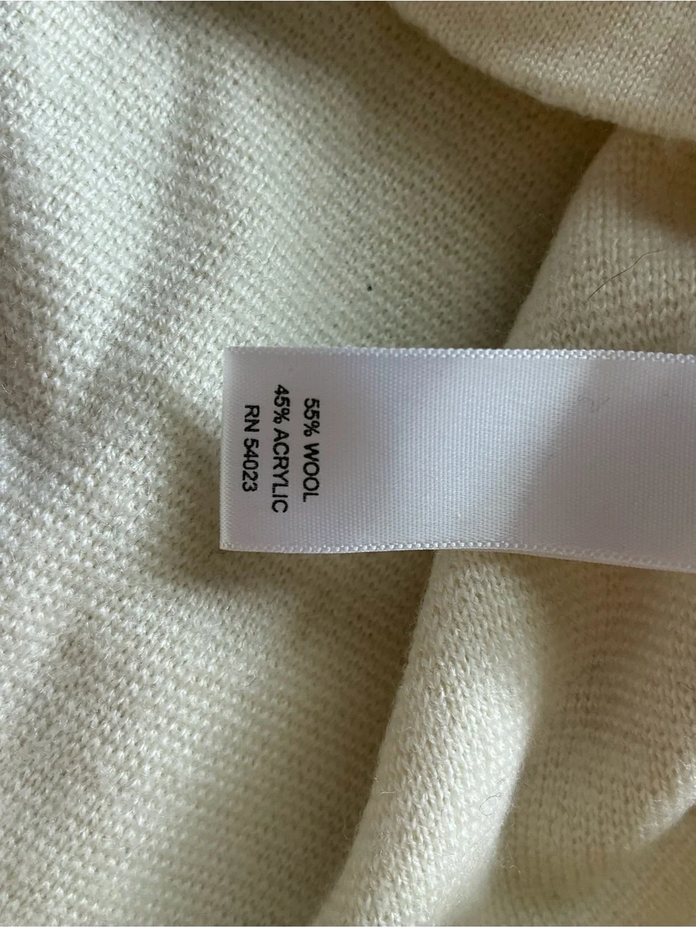 Banana Republic Cream Quarter-Zip Knit Sweater - Wool Blend